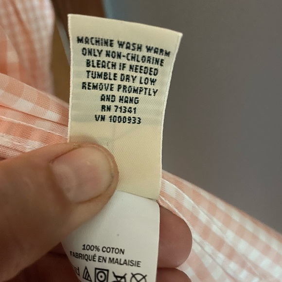 LL Bean XL pink/white gingham top - Picture 4 of 5